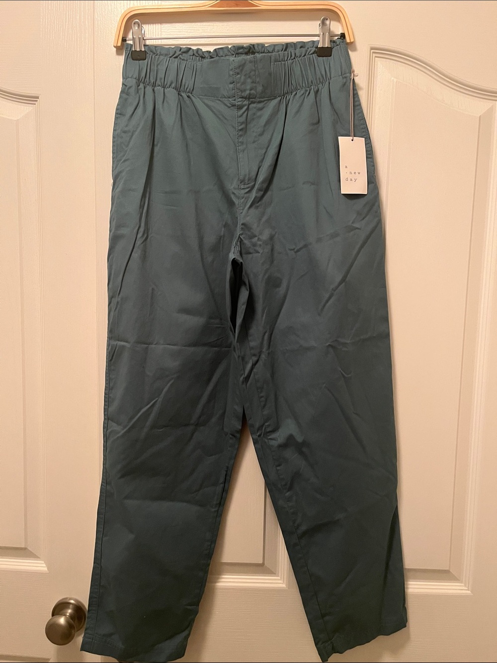 a new day Teal High-Waist Elastic Chinos